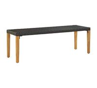vidaXL Banco Jardín Ratán Sintético Terraza Mobiliario Decoración Duradero Robusto Resistente Práctico Funcional Elegante Moderno Útil Negro 80cm