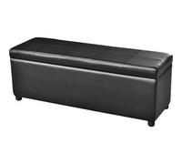 vidaxl Banco largo de almacenamiento de madera negro