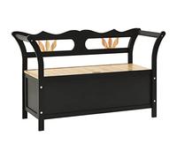 vidaXL Banco Madera Maciza de Abeto Negro 107x45x75,5 cm
