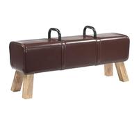 vidaXL Banco Marrón Oscuro 110 x 30 x 45 cm Cuero Real