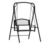 Vidaxl banco mecedor de acero negro 124 cm 117 cm