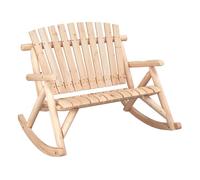 Vidaxl banco mecedora de jardín de 2 plazas madera abeto 123x96x102 cm