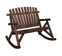 Vidaxl banco mecedora de jardín de 2 plazas madera abeto 123x96x102 cm