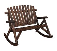vidaXL Banco Mecedora de jardín de 2 plazas Madera Abeto 123x96x102 cm, Banco Mecedora de Madera, Banco Mecedora de Exterior, Banco Mecedora Porche