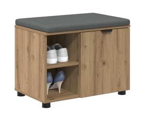vidaXL Banco para Zapatos con cojín Roble Artisan 60 x 38 x 46 cm