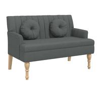 vidaXL Banco, Silla con Cojines Reposabrazos, Banca de Final de Cama, Asiento Tapizado para Pasillo Recibidor Dormitorio, Tela Gris Oscuro