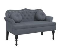 vidaXL Banco, Silla con Cojines Reposabrazos, Banca de Final de Cama, Asiento Tapizado para Pasillo Recibidor Dormitorio, Terciopelo Gris Oscuro