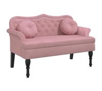 vidaXL Banco con cojines de terciopelo rosa 120,5x65x75 cm