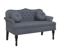 vidaXL Banco con Cojines Terciopelo Gris Oscuro 120,5x65x75 cm