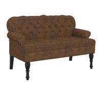 vidaXL Banco con Respaldo Ante sintético marrón 119,5x64,5x75 cm