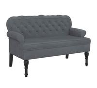 vidaXL Banco con Respaldo Terciopelo Gris Oscuro 119,5x64,5x75 cm