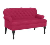 vidaXL Banco con Respaldo Terciopelo Rojo Tinto 119,5x64,5x75 cm