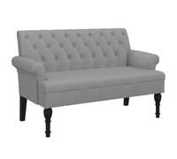 vidaXL Banco, Silla con Respaldo Reposabrazos, Banca de Final de Cama, Asiento Tapizado para Pasillo Recibidor Dormitorio, Tela Gris Claro