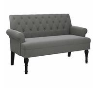 vidaXL Banco, Silla con Respaldo Reposabrazos, Banca de Final de Cama, Asiento Tapizado para Pasillo Recibidor Dormitorio, Tela Gris Oscuro