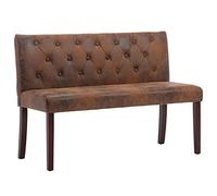vidaXL Banco Sofás Recepción Sillas Asiento Muebles Decoración de Entrada Hogar Porche Oficina Recibidor de Piel de Ante Artificial Marrón