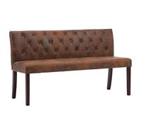 vidaXL Banco Sofás Recepción Sillas Asiento Muebles Decoración de Entrada Hogar Porche Recibidor Oficina de Piel de Ante Artificial Marrón