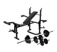 vidaXL Banco Soporte Barras Mancuernas 60,5 kg Musculación Pesas Multimodelo