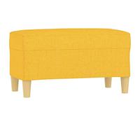 vidaXL Banco Taburete Recibidor Entrada Pasillo Dormitorio Salón Comedor Tapizado Acolchado Cama Asiento Mueble Patas de Tela Amarillo Claro