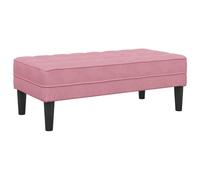 vidaXL Banco Tapizado Rosa de 113cm | Confort de Terciopelo de Lujo, Diseño Moderno Ideal para la Sala de Estar o el Dormitorio, Acento Estiloso para el Hogar, Asientos para 2 Personas, Otomana de T
