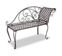Vidaxl banco tumbona de jardín de acero marrón envejecido 128 cm