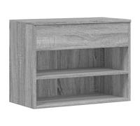 vidaXL Banco Zapatero Armario Zapatos Organizador Celosía Pasillo Entrada Vestíbulo Almacenaje Muebles Madera Contrachapada Gris Sonoma 60x30x45 cm
