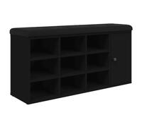 vidaXL Banco Zapatero, Asiento con Almacenaje, Mueble para Zapatos Juguetes Calzado, Banco para Salón Pasillo, Madera de Ingeniería Negro