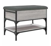 vidaXL Banco Zapatero, Asiento con Almacenaje, Mueble para Zapatos Juguetes Calzado, Banco para Salón Pasillo, Madera de Ingeniería Gris Sonoma