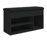 vidaXL Banco Zapatero Madera de ingeniería Negro 82x32x45,5 cm