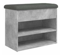 vidaXL Banco Zapatero, Asiento con Almacenaje, Mueble para Zapatos Juguetes Calzado, Banco para Salón Pasillo, Madera de Ingeniería Gris Hormigón