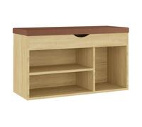 Vidaxl banco zapatero con cojín madera ingeniería sonoma 80x30x47 cm