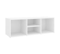 Vidaxl banco zapatero de madera contrachapada blanco 105x35x35 cm