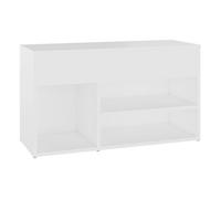 vidaXL Banco Zapatero Estante de Zapatos Armario Organizador Celosía Pasillo Entrada Vestíbulo Almacenaje de Madera Contrachapada Blanco 80x30x45 cm