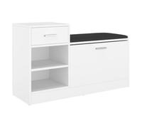 Vidaxl banco zapatero de madera contrachapada blanco 94,5x31x57 cm