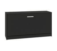 vidaXL Banco Zapatero de Madera contrachapada Negro 80x24x45 cm