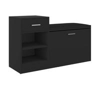Vidaxl banco zapatero de madera de ingeniería negro 94,5x31x57 cm