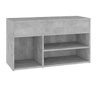 vidaXL Banco Zapatero Estante de Zapatos Armario Organizador Celosía Pasillo Entrada Vestíbulo Almacenaje de Contrachapada Gris Hormigón 80x30x45 cm