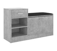 vidaXL Banco Zapatero Estante de Zapatos Armario Organizador Celosía Pasillo Entrada Vestíbulo Almacenaje Madera Contrachapada Gris 94,5x31x57 cm