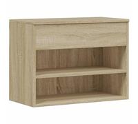 vidaXL Banco Zapatero Estante de Zapatos Armario Organizador Celosía Pasillo Entrada Vestíbulo Almacenaje Contrachapada Color Roble Sonoma 60x30x45cm