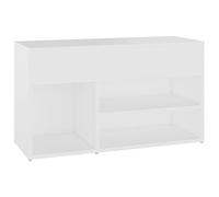 vidaXL Banco Zapatero Estante de Zapatos Armario Organizador Celosía Pasillo Entrada Vestíbulo Almacenaje de Madera Contrachapada Blanco 80x30x45 cm