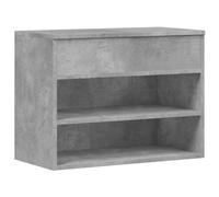 vidaXL Banco Zapatero Estante de Zapatos Armario Organizador Celosía Pasillo Entrada Vestíbulo Almacenaje de Contrachapada Gris Hormigón 60x30x45 cm