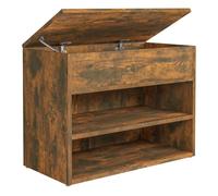 Vidaxl banco zapatero madera contrachapada roble ahumado 60x30x45 cm