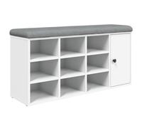 vidaXL Banco Zapatero Madera de ingeniería Blanco 102x32x50 cm