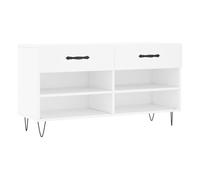Vidaxl banco zapatero madera de ingeniería blanco 102x35x55 cm