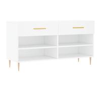 vidaXL Banco Zapatero Madera de ingeniería Blanco 102x35x55 cm