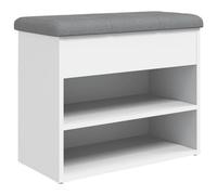 vidaXL Banco Zapatero Madera de ingeniería Blanco 62x32x50 cm