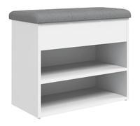 vidaXL Banco Zapatero Madera de ingeniería Blanco 62x32x50 cm