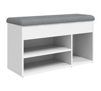 vidaXL Banco Zapatero Madera de ingeniería Blanco 82x32x45,5 cm
