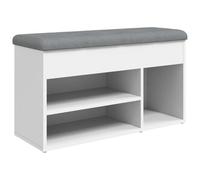 vidaXL Banco Zapatero Madera de ingeniería Blanco 82x32x45,5 cm