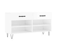 Vidaxl banco zapatero madera de ingeniería blanco brillo 102x35x55 cm