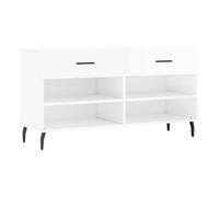 Vidaxl banco zapatero madera de ingeniería blanco brillo 102x35x55 cm